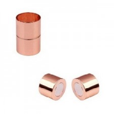 Metalen magneetslot voor Ø 6mm rond draad / leer Rosé gold
